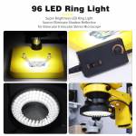 Adjustable 96 LED Microscope Ring Illuminator Lamp with Adapter with AC Power Adapter