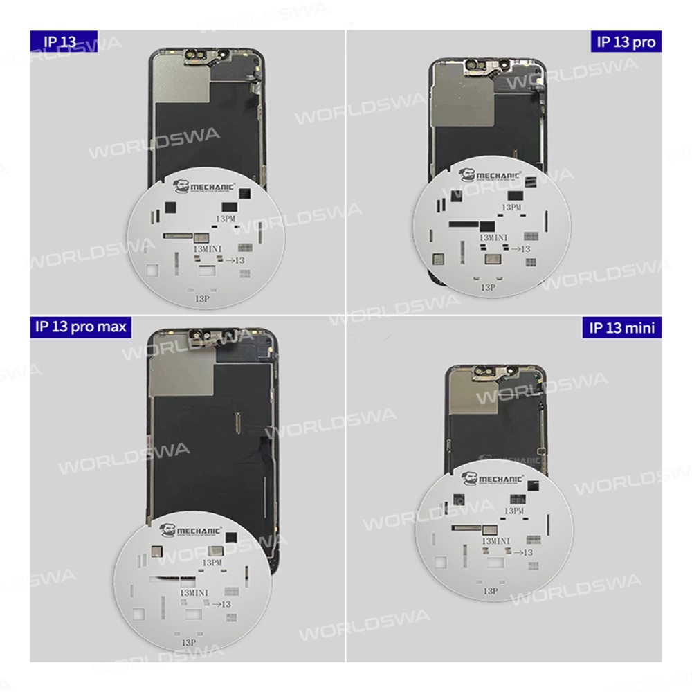 Mechanic UFO Series LCD Screen Protection Planting Tin Steel Stencil for iPhone 11 to 13 Pro Max