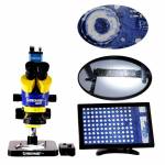 MECHANIC MC75T-B1 7-45X Trinocular Stereo Microscope With Camera Display Big Base Extension Holder L