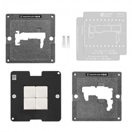 Amaoe 0.12mm Motherboard Middle Layer BGA Reballing Stencil Platform Set for Huawei Mate 50Pro / RS