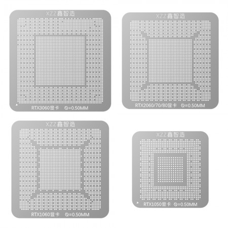 XinZhiZao 0.50mm Graphics Card BGA Reballing Stencil for RTX 1050 / 1060 / 2060 / 2070 / 2080 / 3060
