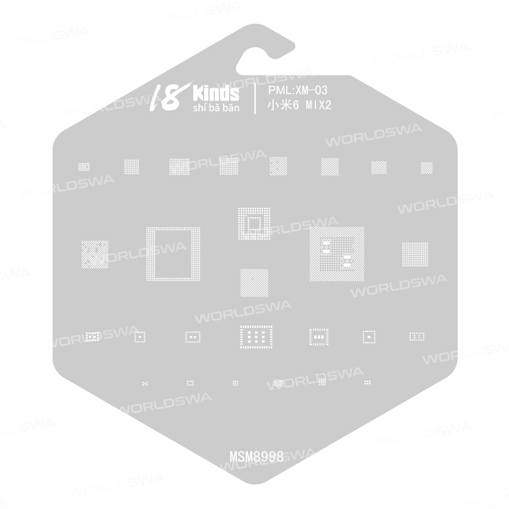 18 Kinds CPU BGA IC Reballing Stencil Kits for Xiaomi Phones