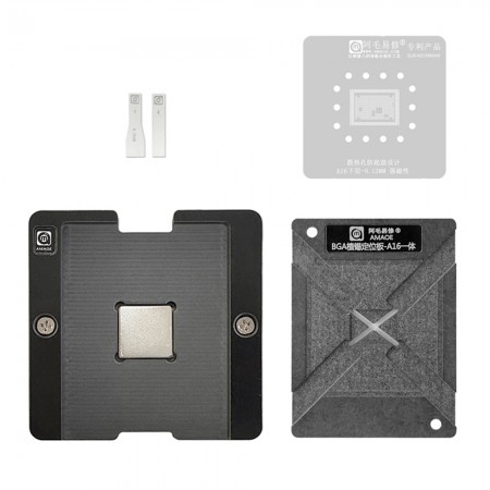 Amaoe 0.10mm Lower Layer BGA Reballing Stencil Platform Set for A16 CPU iPhone 14 Pro / 14Pro Max