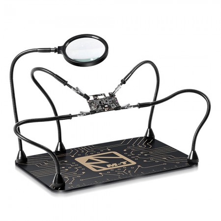 M-Triangle CP-306 Strong Magnetic PCB Soldering Fixture with Magnifier and 4 Auxiliary Arms