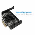 10Port PCIe to SATA Controller Expansion Card PCI-E3.0 SATA 3.0 X4 Interface with Bracket for Chia M