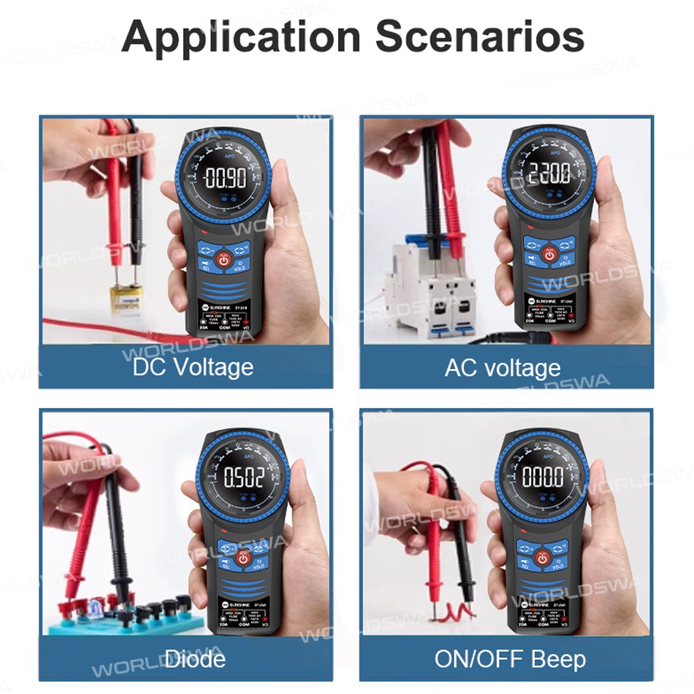 sunshine dt-24r-true-rms-smart-color-screen-rotary-dial-multimeter-with-ncv-live-temp-test-13