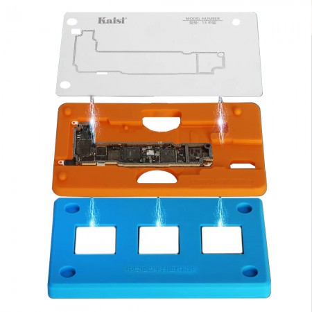Kaisi 18-in-1 Silicone Middle Layer Tin Planting BGA Reballing Platform Set - for iPhone X to 14 Pro Max
