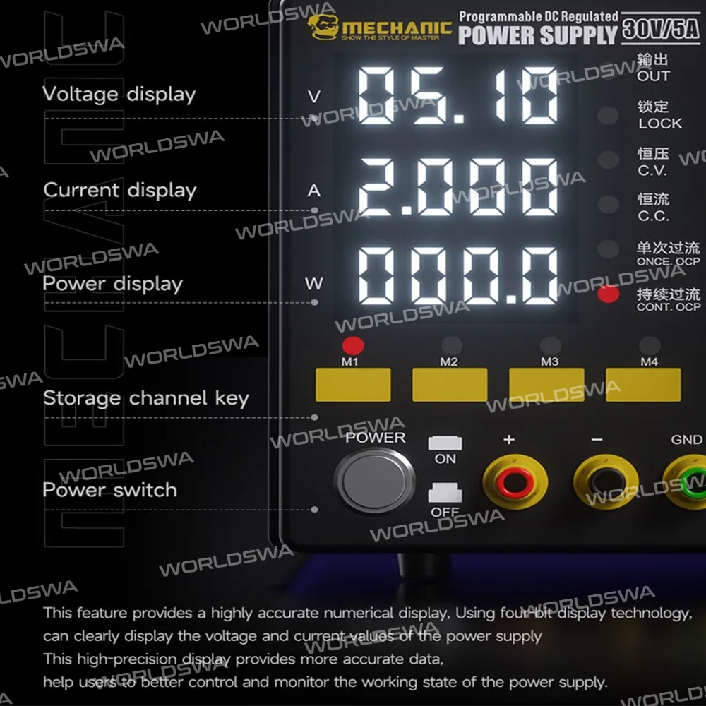 mechanic dsp30d5-30v5a-4-digit-digital-display-programming-dc-regulated-power-supply-6