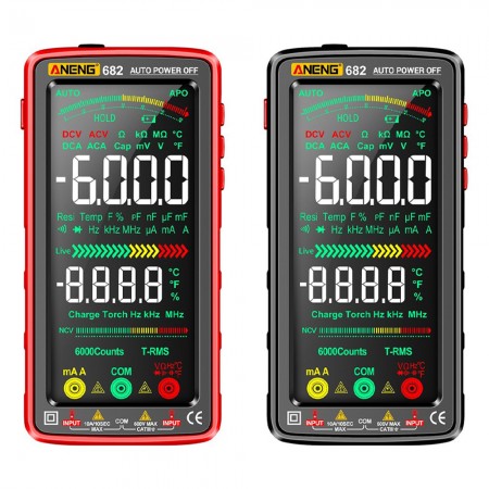 Aneng 682 Rechargeable Large LCD Digital Smart Multimeter, 6000 Counts, NCV, Flashlight