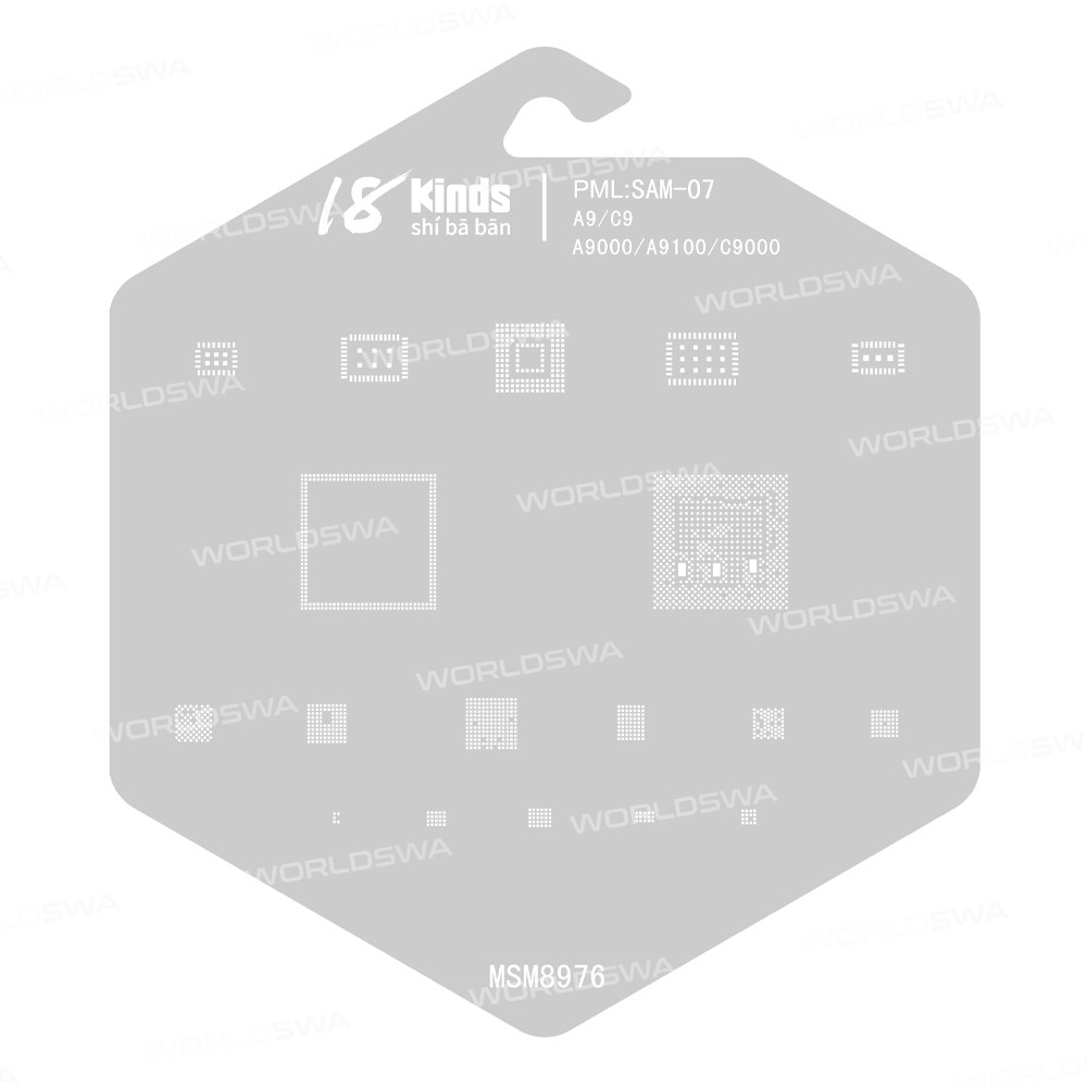 18 Kinds CPU BGA IC Reballing Stencil Kits for Samsung Phones