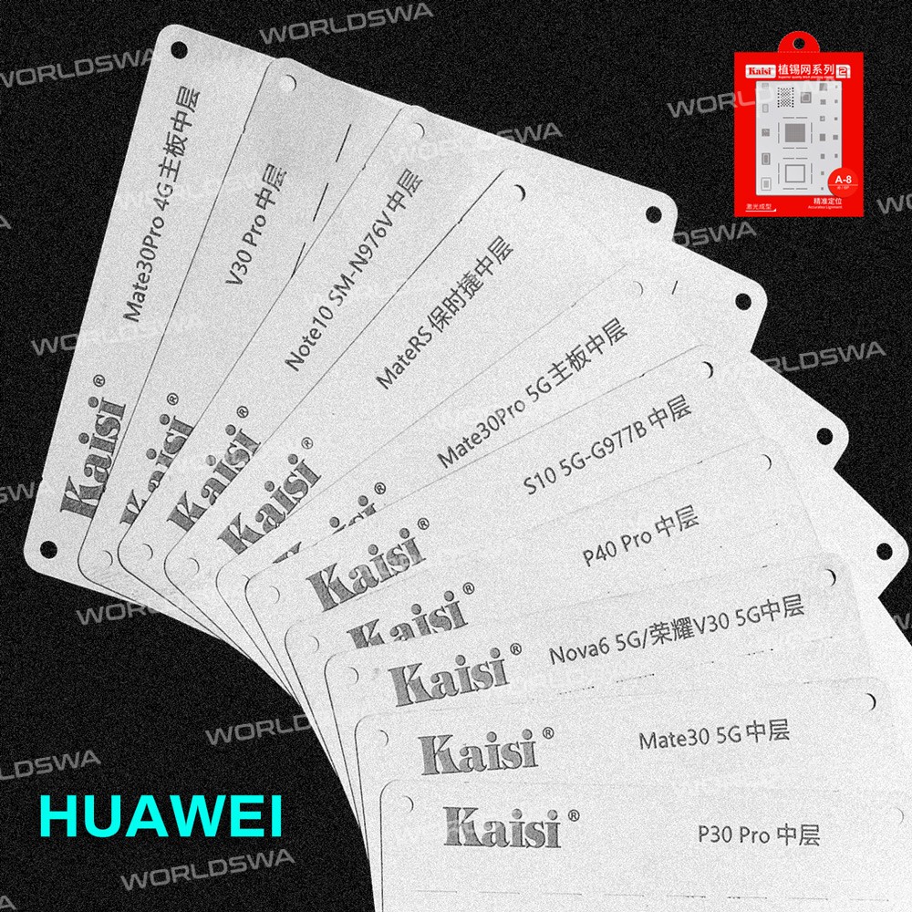 kaisi 012mm-huawei-series-middle-layer-bga-reballing-stencil-for-huawei-mate-nova-p-series-1