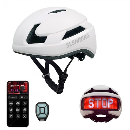 Smart LED Riding Helmet with BT App Programming, Light Speedometer, Remote Control