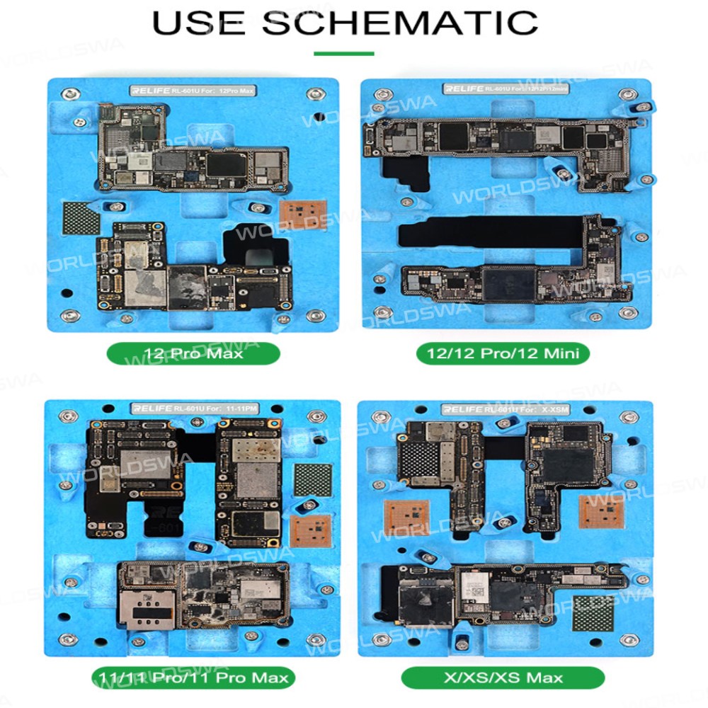 Relife RL-601U Precision Positioning Clamp Fixture Platform with Base for iPhone X - 12 Max Pro