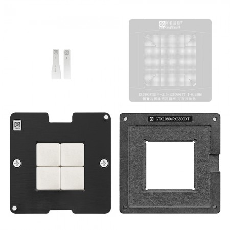 Amaoe 0.25mm Graphics Card BGA Reballing Stencil Platform Set for RX6800XT 215-121000177