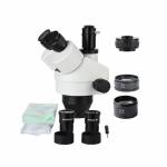 7X-45X Trinocular Stereo Microscope with Double Boom Big Base Extension Holder LED light Stereo Zoom