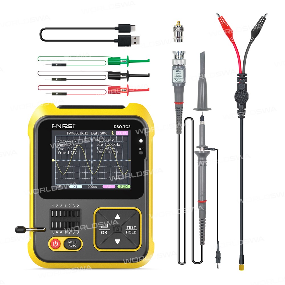 Fnirsi DSO-TC2 Portable 2-in-1 Multi-function Digital Oscilloscope Transistor Tester Multimeter