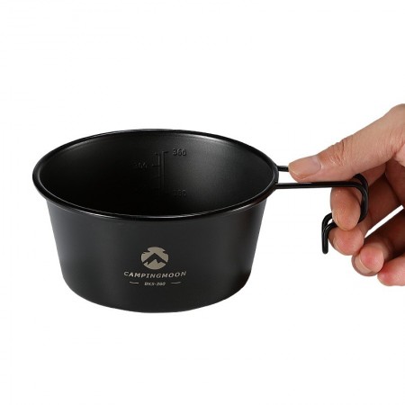 Sierra Cup 310ml Outdoor Camping Stainless Steel with Black Titanium Coating Portable for Camping Hiking Picnic BBQ Tableware Cookware