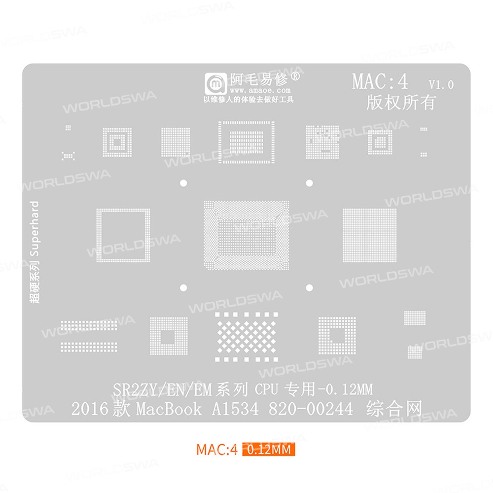 Amaoe MAC Series 9-in-1 BGA Reballing Stencil Set for MacBook
