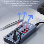 qianli k367h-7-port-extension-hub-with-p605s-60w-5-ports-digits-display-fast-charger-5