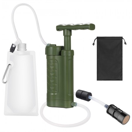 Portable Outdoor Water Purifier with Straw Emergency Survival Gear Water Filter