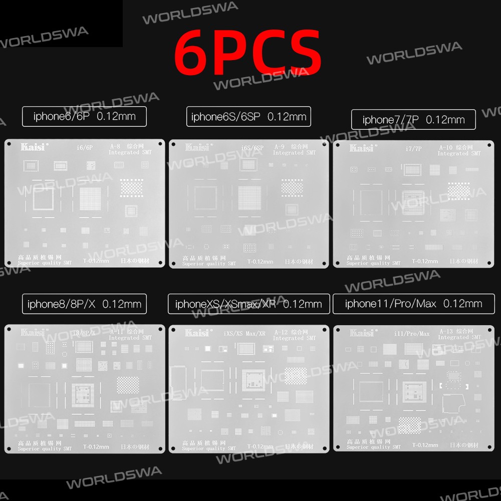 Kaisi 0.12mm BGA Reballing Stencil Net for iPhone 6 to 11 Pro Max