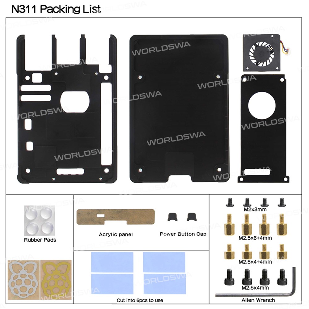 n311 ultra-thin-aluminum-cnc-case-with-cooling-fan-for-raspberry-pi-5-6