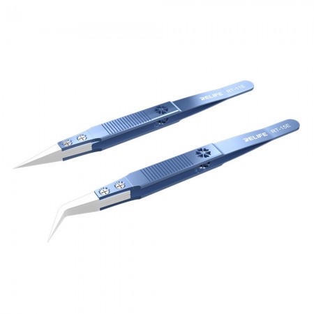 Relife RT-11E / 15E Ceramic Precision Fly Leads Tweezers - Anti-Static Resistant for Mobile Phone Repair
