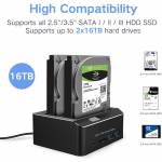 2.5 / 3.5 Inches USB 3.0 Aluminum Dual Bay Hard Drive Dock With SD TF Card Read for SATA HDD SSD