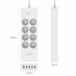 Orico HPC-8A5U 8 AC Outlets Surge Protector Power Strip with 5 USB Ports for Home Office - EU Plug