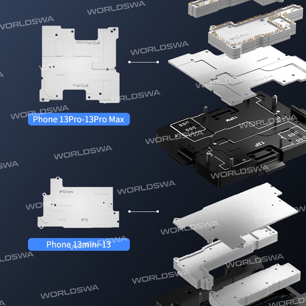 Mega-Idea iSocket 4-in-1 Mainboard Layered Test Frame for iPhone 13 / 13 Mini / 13 Pro / 13Pro Max
