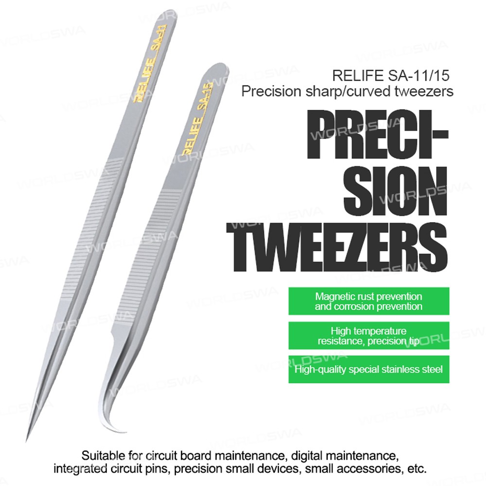 relife sa-11-sa-15-anti-static-precision-repair-tweezers-for-mobile-phone-repair-1