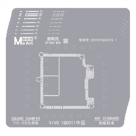 MaAnt IQOO Series 9-in-1 0.12mm Middle Layer BGA Reballing Stencil Set for VIVO IQOO