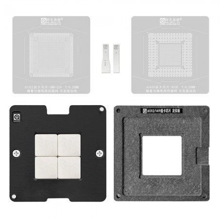 Amaoe 0.25mm BGA Reballing Stencil Tin Planting Platform for A1312 A1419 Graphics Card Chip