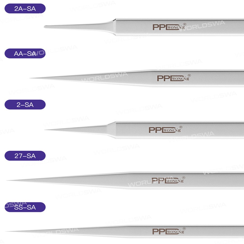 PPD Ultra-fine Anti-magnetic Stainless Steel Tweezers for Motherboard IC Chip Repair