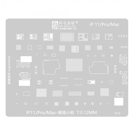 Amaoe 0.12mm Charging Port Small Board BGA Reballing Stencil for iPhone 11 / 11Pro / 11Pro Max