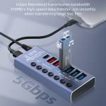 qianli k367h-7-port-extension-hub-with-p605s-60w-5-ports-digits-display-fast-charger-4