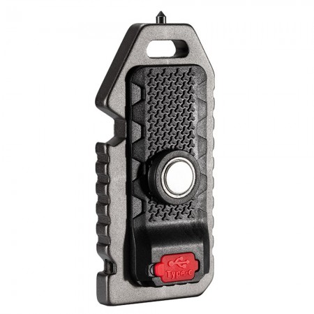Rechargeable Mini LED Flashlight Waterproof Multi-functional Keychain with Whistle Window Breaker & Bottle Opener