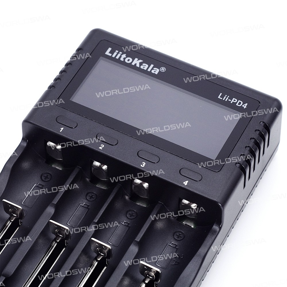 LiitoKala Lii-PD4 4-slot Screen Display Universal Smart Charger for Lithium / NiMH Battery