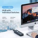 Orico SWU3-7A 7-Port High-speed USB 3.0 Split Control Hub With Power Adapter Support BC1.2 Charging