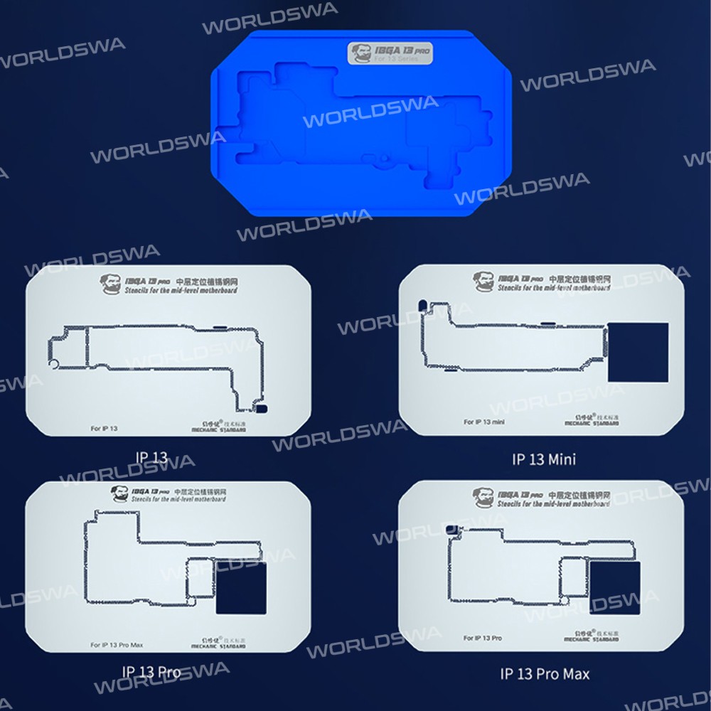 Mechanic iBGA 13 Pro 14-in-1 Motherboard Middle Frame Planting Tin Platform for iPhone X to 13 Pro M