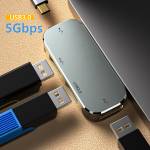 Multi-function 6-in-1 Type-C to USB3.0 Extender Hub