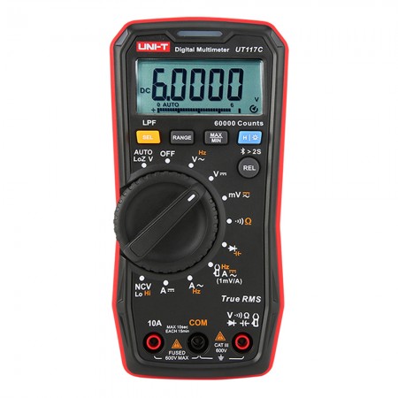 UT117C UNI T Auto-Range True RMS AC / DC Digital Multimeter with NCV, Bluetooth Function