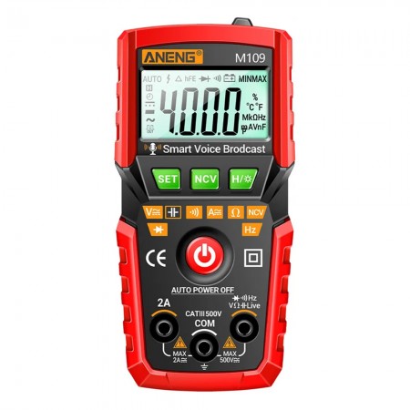Aneng M109 4000 Count Intelligent Anti-burning Count Digital Multimeter with Voice Announcement
