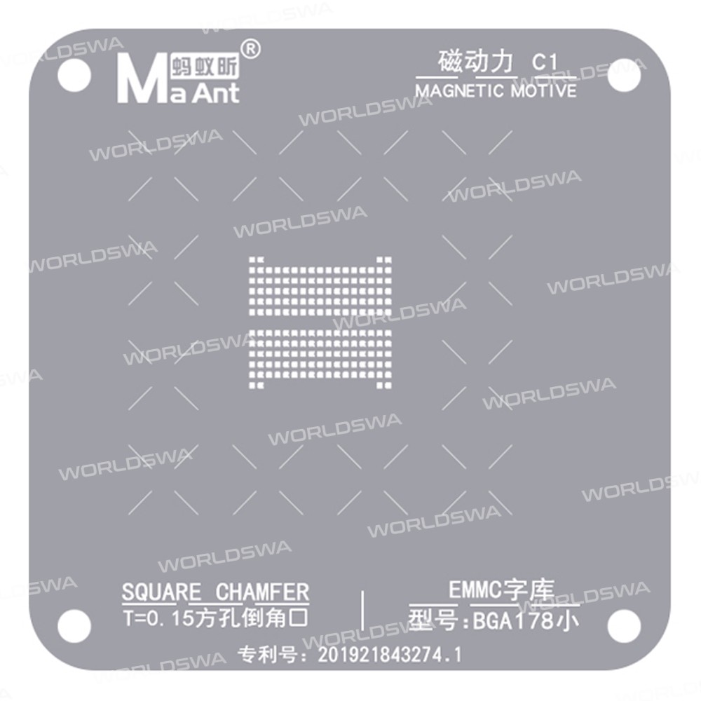 MaAnt EMMC/EMCP/UFS/Fonts Planting Tin Reballing Stencil for BGA 153/162/169/186/221/254