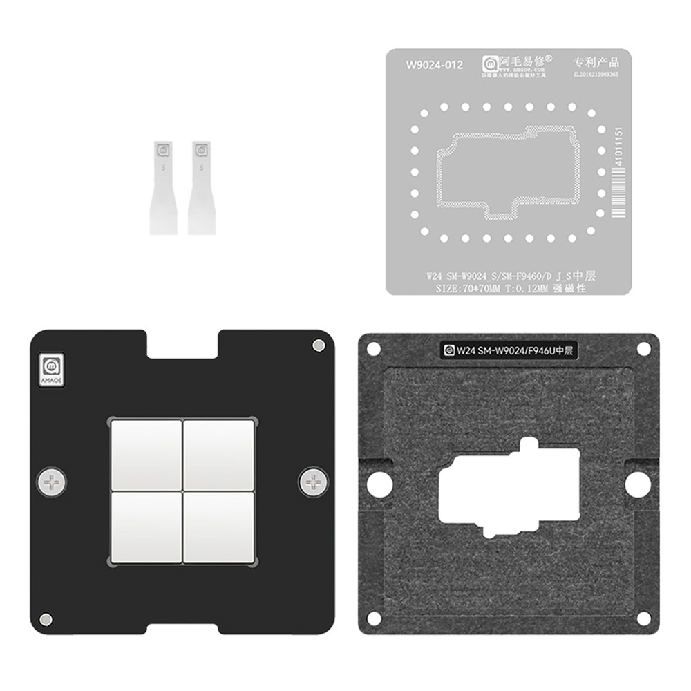 amaoe sm-w9024-sm-f9460-middle-layer-bga-reballing-stencil-platform-set-for-samsung-w24-z-fold5-1