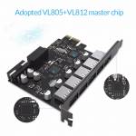 Orico PVU3-5O2I USB3.0 5-Port PCI-E Dual Chip High-Speed Expansion Card with 20 Pin Slot