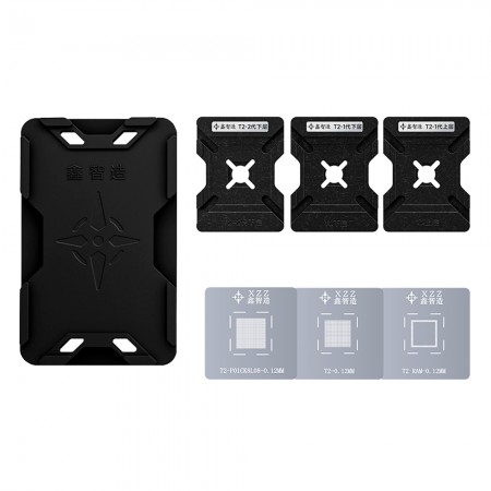 XinZhiZao 0.12mm BGA Reballing Stencil Platform Set for T2 Mac NoteBooks A1989 / A1990 / A2159
