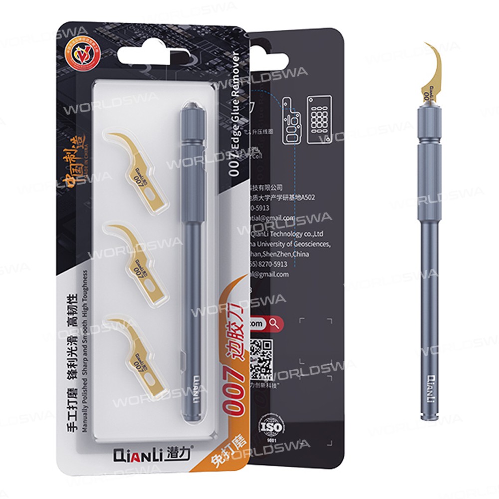 QIANLI 007 Non-Slip Stainless Steel Handle with 3 Crescent Blade J Curved Blade Cutting Knife for iP