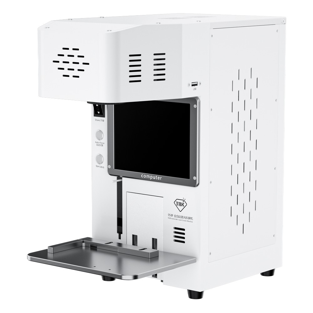 TBK-958F Mini Automatic High Precision 20W Laser Marking and Screen Removal Machine