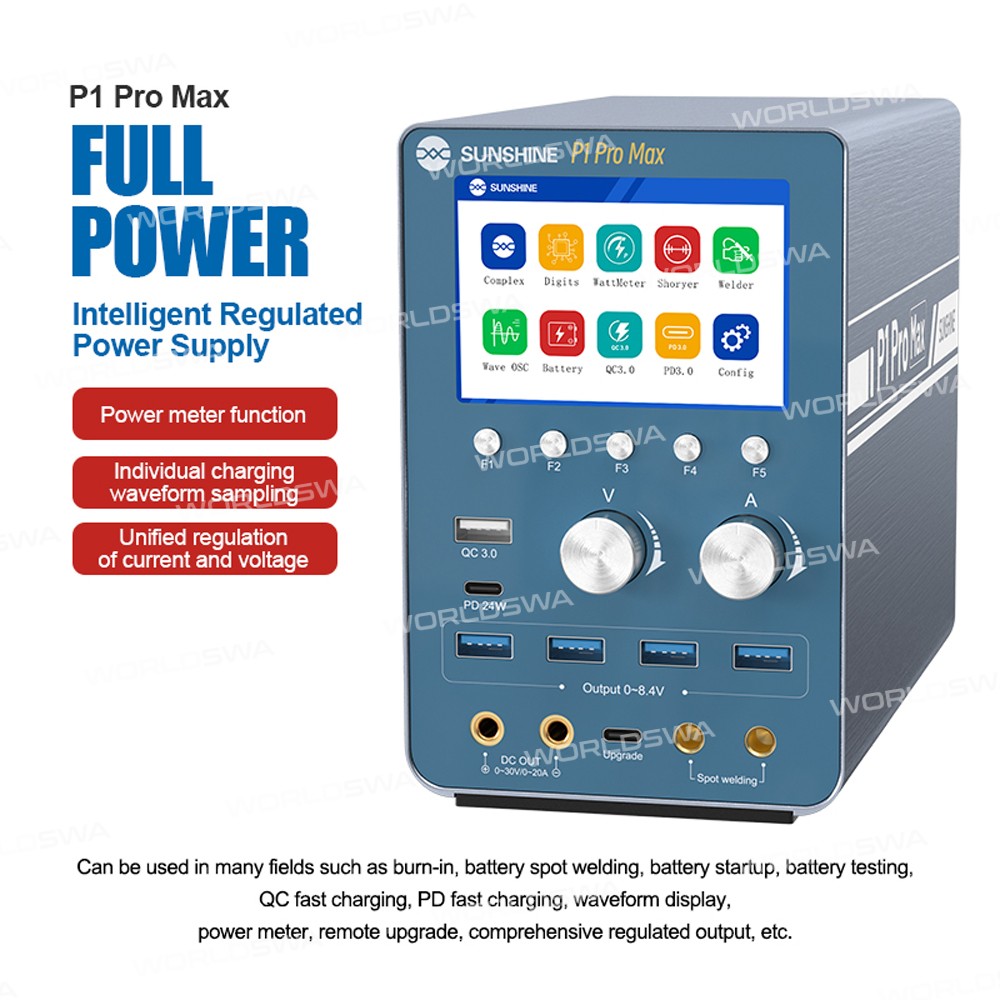 sunshine p1-pro-max-intelligent-regulated-power-supply-with-waveform-display-battery-spot-welding-7